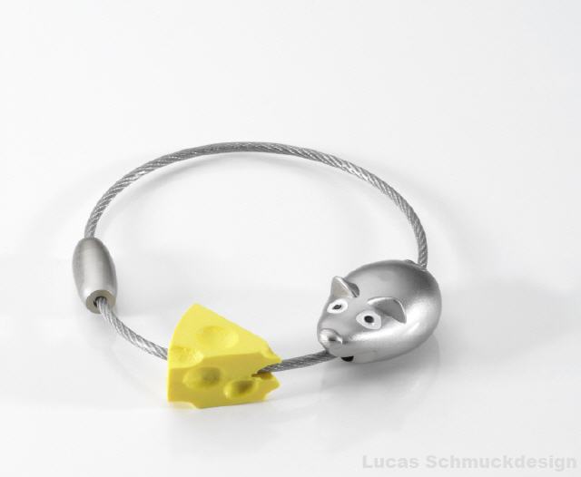 Maus mit Käse Schlüsselanhänger